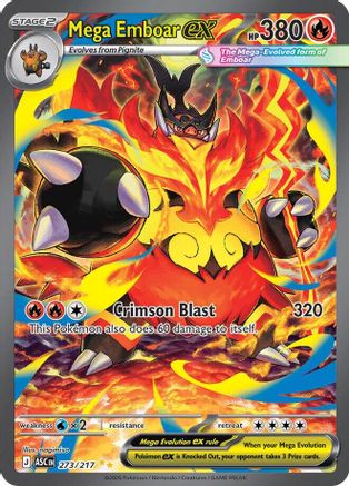 Mega Emboar ex 273/217 Special Illustration Rare Ascended Heroes Pokemon NM