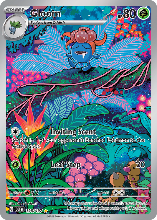 Gloom 198/197 Illustration Rare Obsidian Flames Pokemon Near Mint