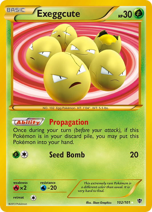 Exeggcute 102/101 Secret Rare Plasma Blast Pokemon Lightly Played