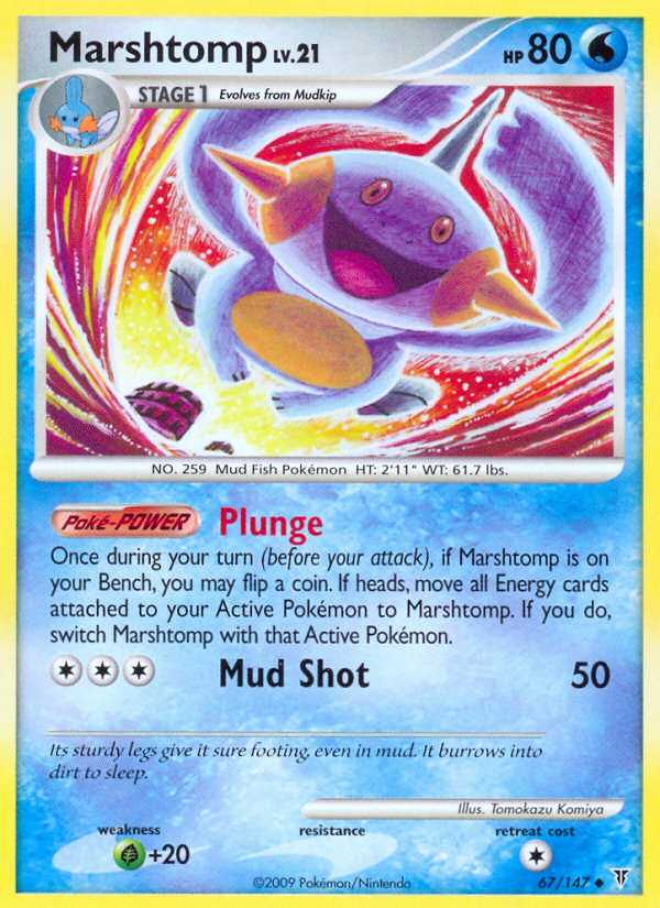 Marshtomp 67/147 Uncommon Supreme Victors Pokemon Reverse Holo Moderately Played