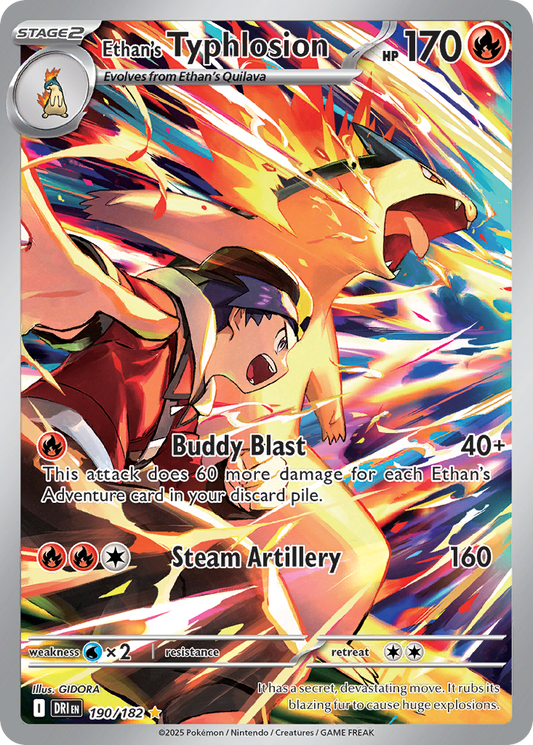 Ethan's Typhlosion 190/182 Illustration Rare Destined Rivals Pokemon Holo NM