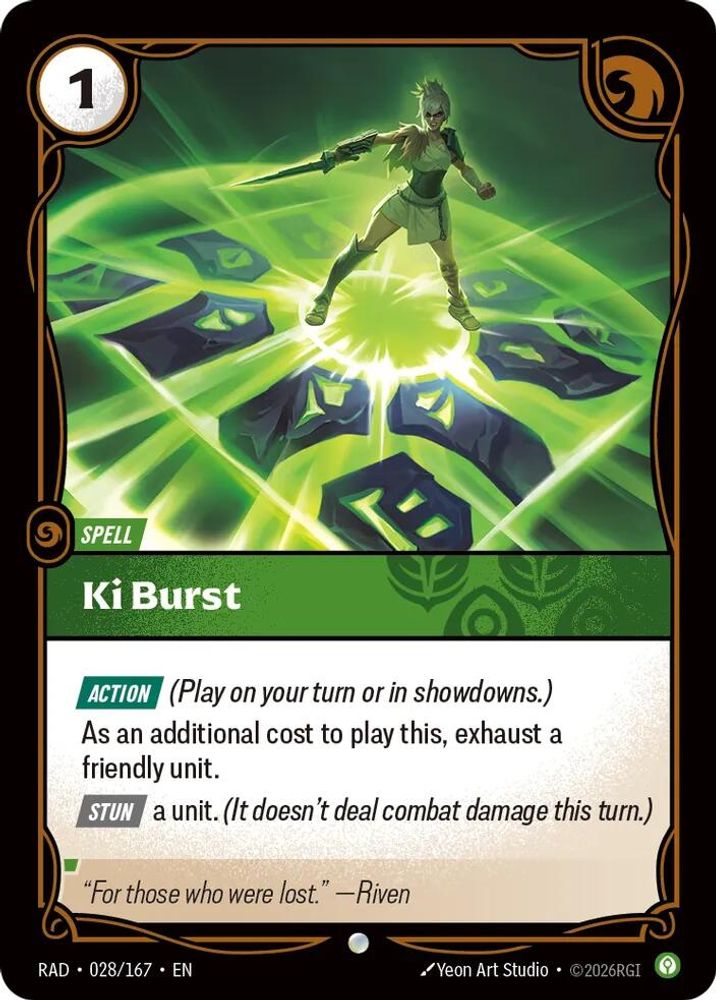 Ki Burst 028/167 Common Radiance Riftbound Near Mint