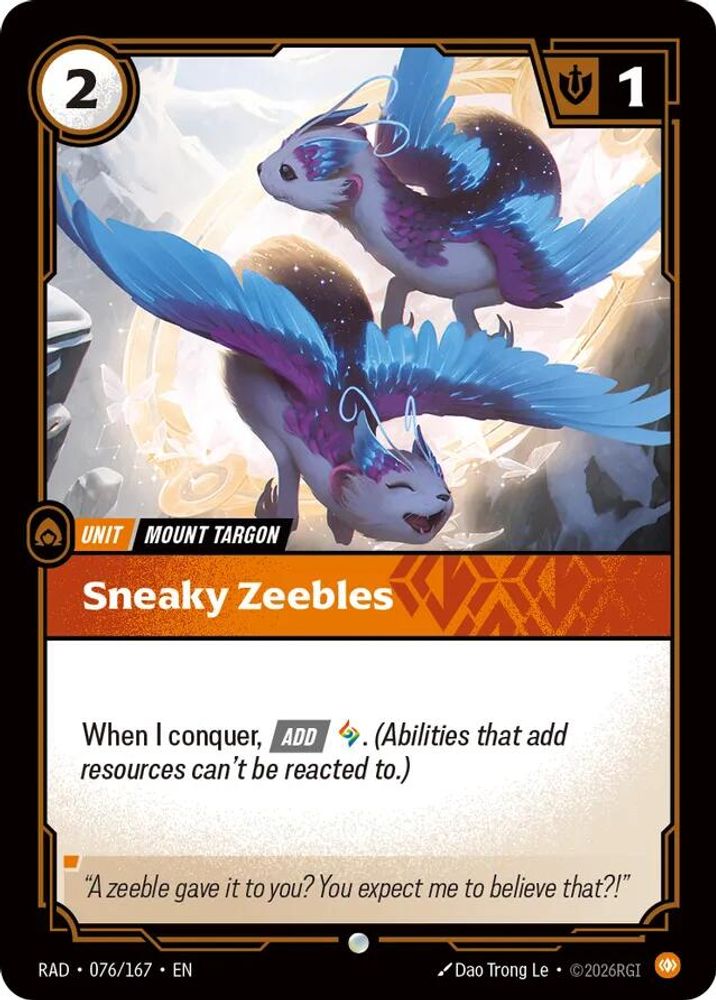 Sneaky Zeebles 076/167 Common Radiance Riftbound Near Mint