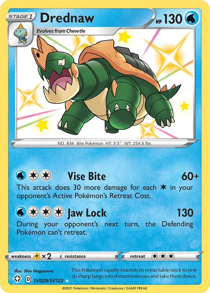 Drednaw SV029/SV122 Shiny Rare Shining Fates Shiny Vault Pokemon Near Mint