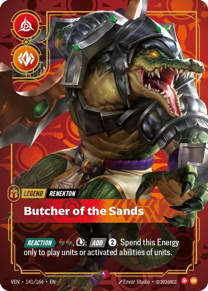 Renekton - Butcher of the Sands 141/166 Rare Vendetta Riftbound Foil Near Mint