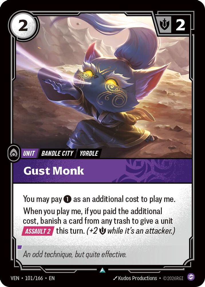 Gust Monk 101/166 Uncommon Vendetta Riftbound Near Mint