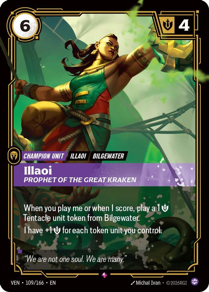 Illaoi, Prophet of the Great Kraken 109/166 Rare Vendetta Riftbound Foil NM