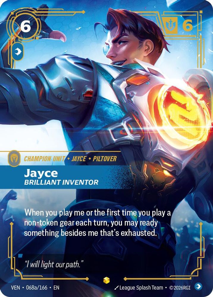 Jayce - Brilliant Inventor (Alternate Art) 068A/166 Vendetta Riftbound Foil NM