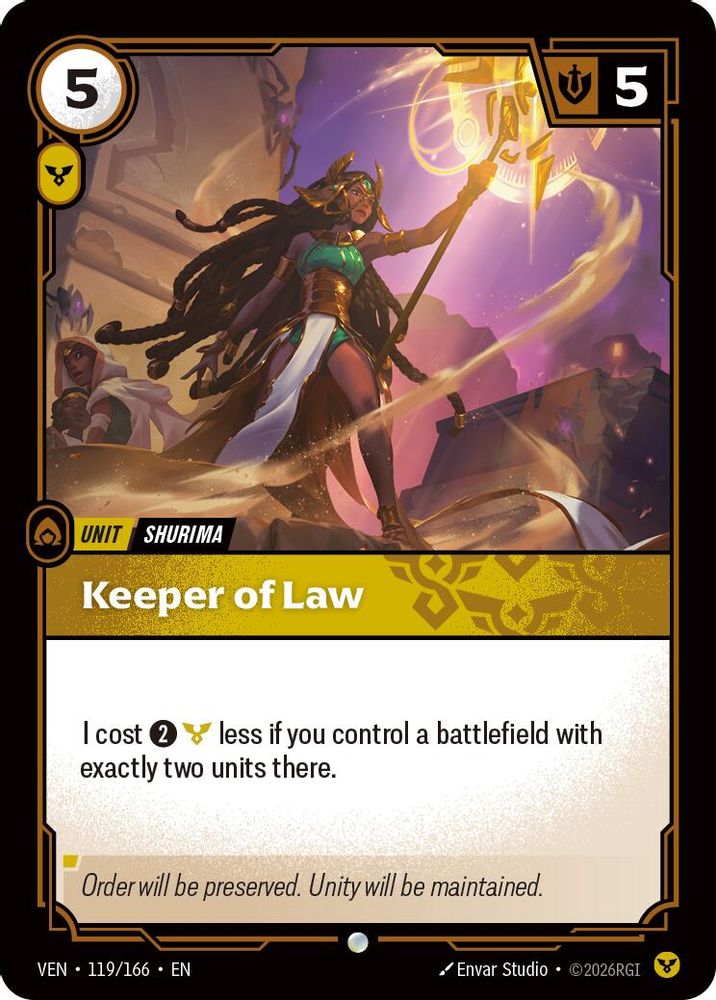 Keeper of Law 119/166 Common Vendetta Riftbound Near Mint