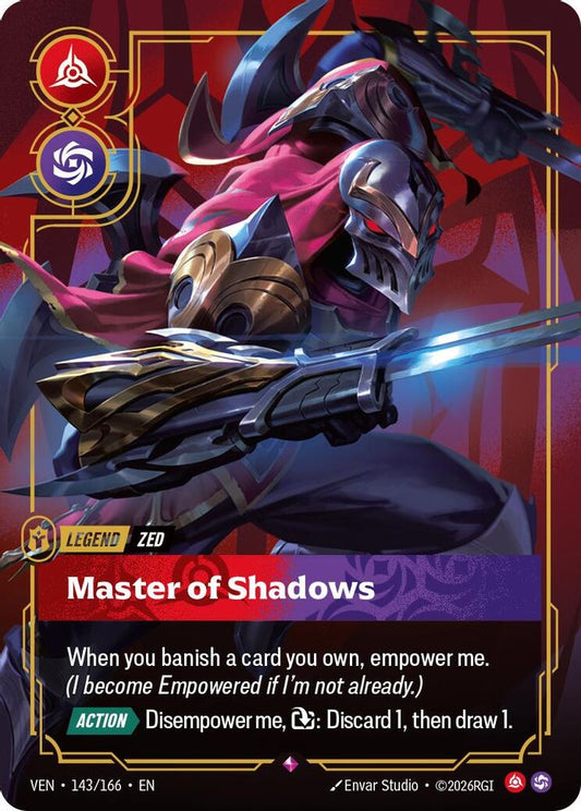Zed - Master of Shadows 143/166 Rare Vendetta Riftbound Foil Near Mint