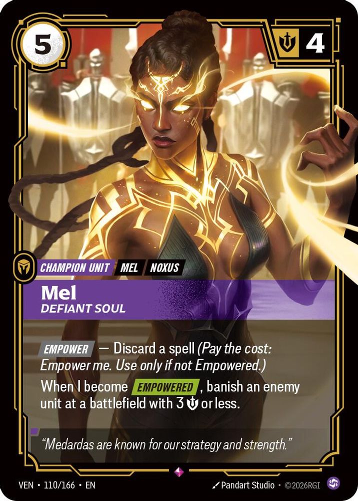 Mel, Defiant Soul 110/166 Rare Vendetta Riftbound Foil Near Mint