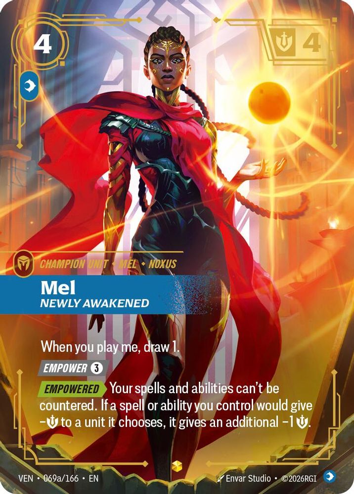 Mel, Newly Awakened (Alternate Art) 069A/166 Epic Vendetta Riftbound Foil NM