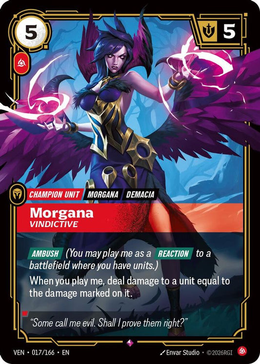 Morgana, Vindictive 017/166 Rare Vendetta Riftbound Foil Near Mint