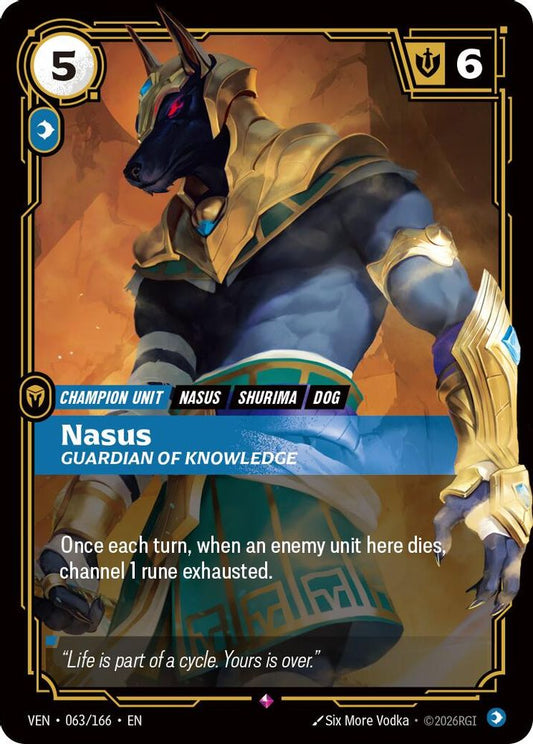 Nasus, Guardian of Knowledge 063/166 Rare Vendetta Riftbound Foil Near Mint