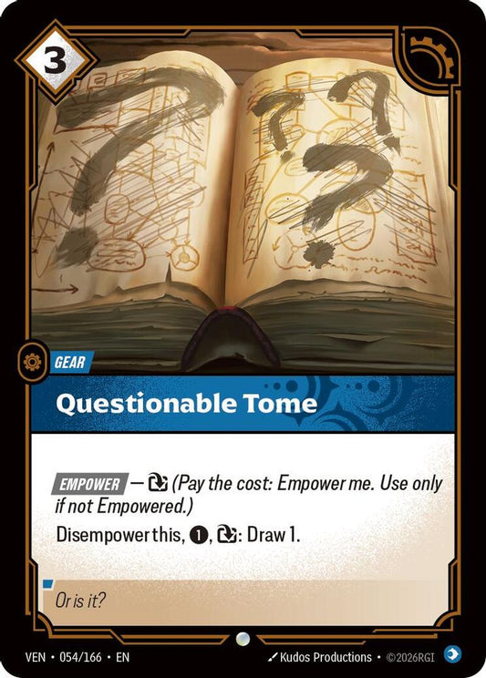 Questionable Tome 054/166 Common Vendetta Riftbound Near Mint