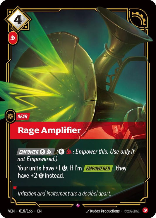 Rage Amplifier 018/166 Rare Vendetta Riftbound Foil Near Mint