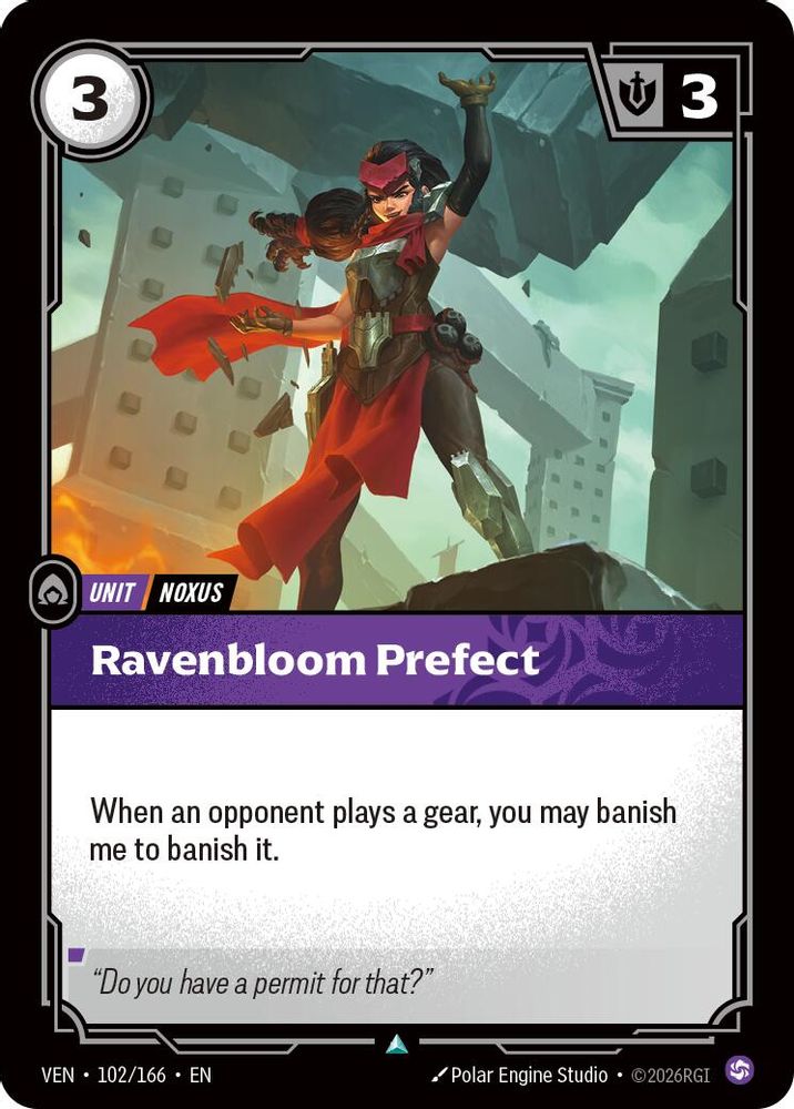 Ravenbloom Prefect 102/166 Common Vendetta Riftbound Near Mint