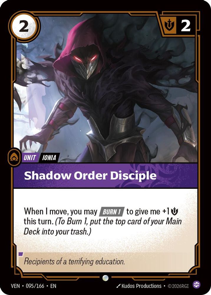 Shadow Order Disciple 095/166 Common Vendetta Riftbound Near Mint