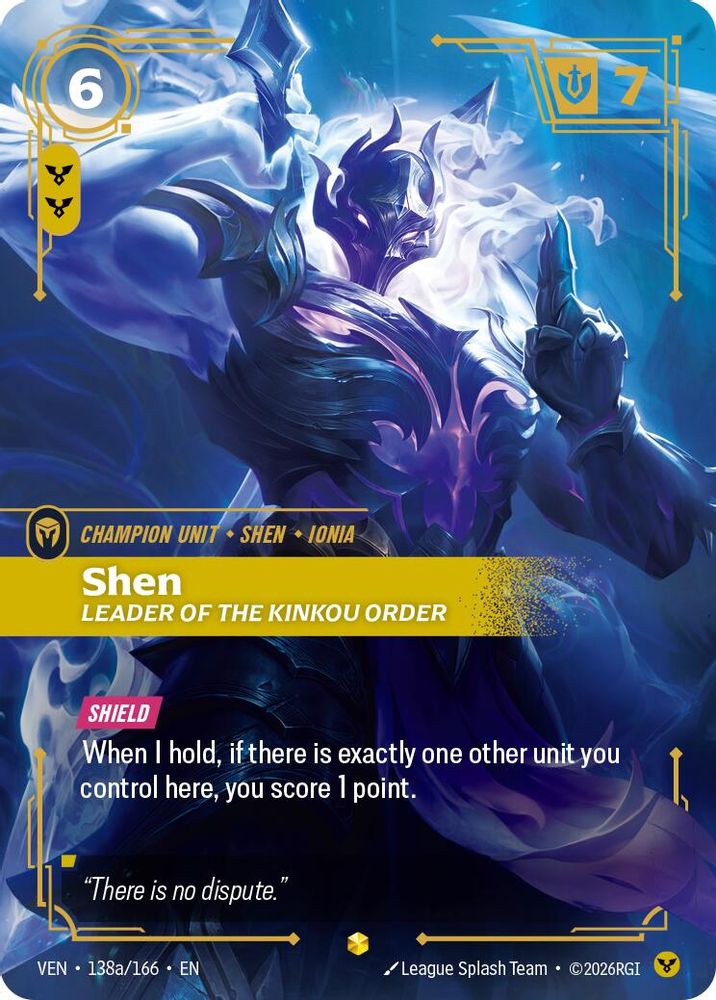Shen - Leader of the Kinkou Order (Alternate Art) 138A/166 Vendetta Foil NM