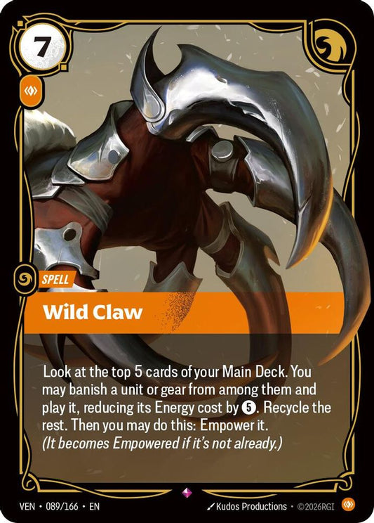 Wild Claw 089/166 Rare Vendetta Riftbound Foil Near Mint