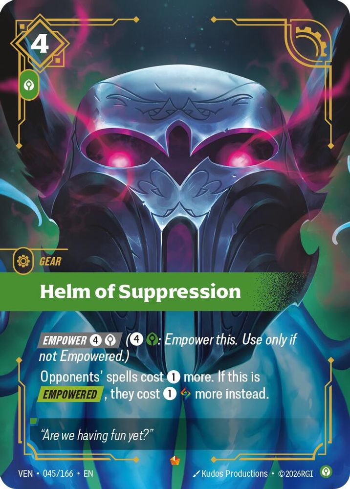 Helm of Suppression 045/166 Epic Vendetta Riftbound Foil Near Mint