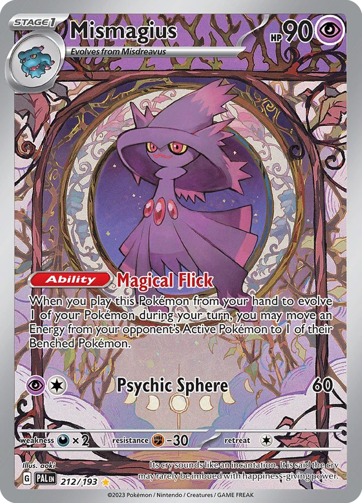Mismagius 212/193 Illustration Rare Paldea Evolved Pokemon Holo Near Mint