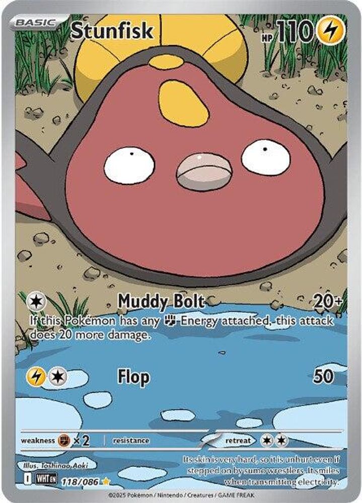 Stunfisk 118/086 Holo Illustration Rare White Flare Pokemon Near Mint