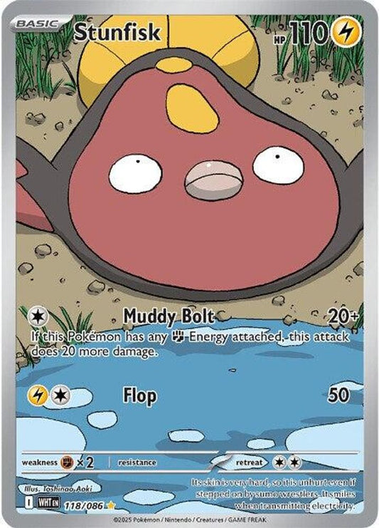 Stunfisk 118/086 Holo Illustration Rare White Flare Pokemon Near Mint