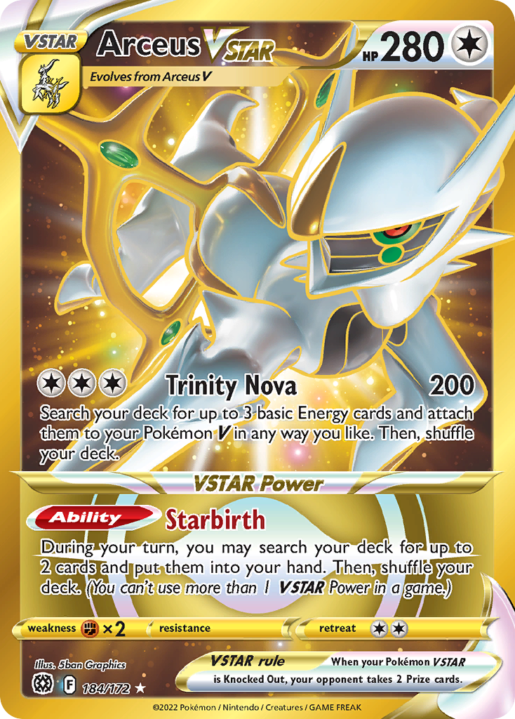 Arceus VSTAR 184/172 Secret Rare Brilliant Stars Pokemon Near Mint