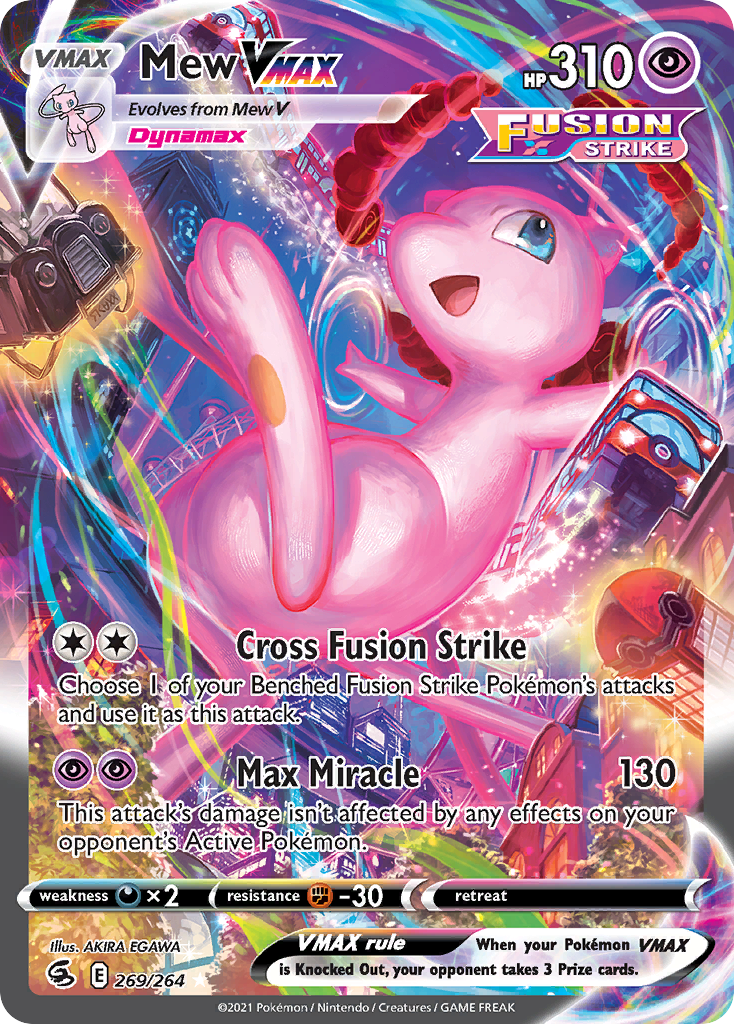 Mew VMAX 269/264 Alternate Art Fusion Strike Pokemon Holo Near Mint