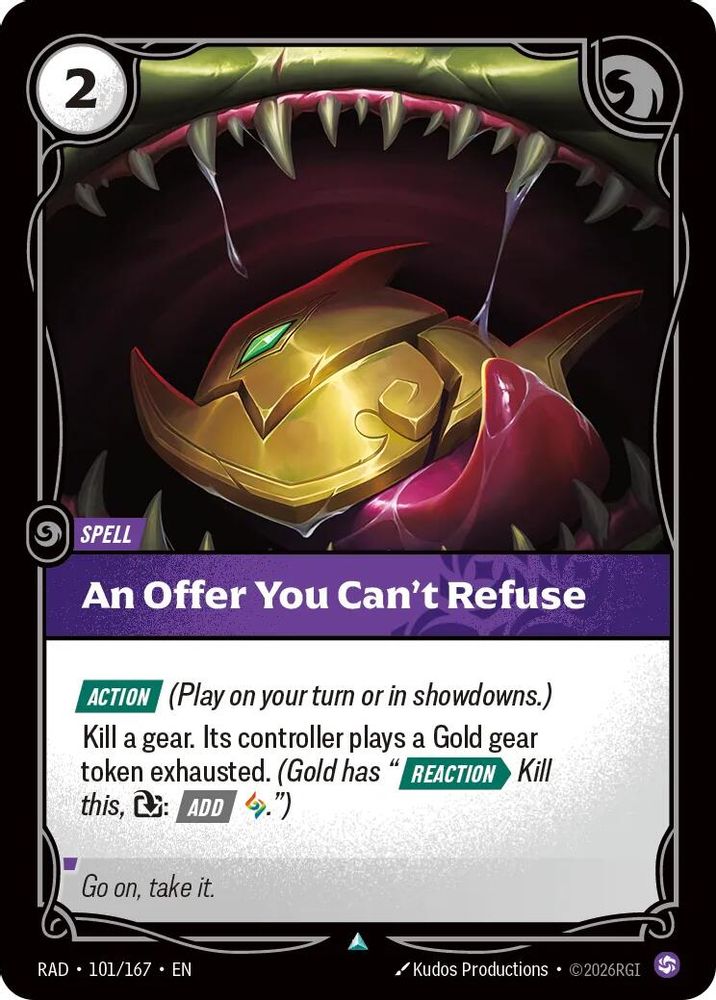 An Offer You Can't Refuse 101/167 Uncommon Radiance Riftbound Near Mint
