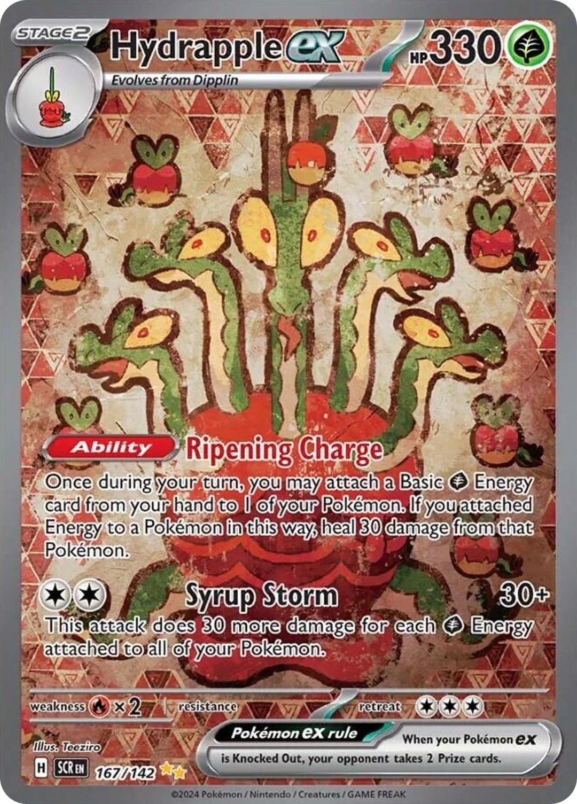 Hydrapple ex 167/142 Special Illustration Rare Stellar Crown Pokemon Holo NM