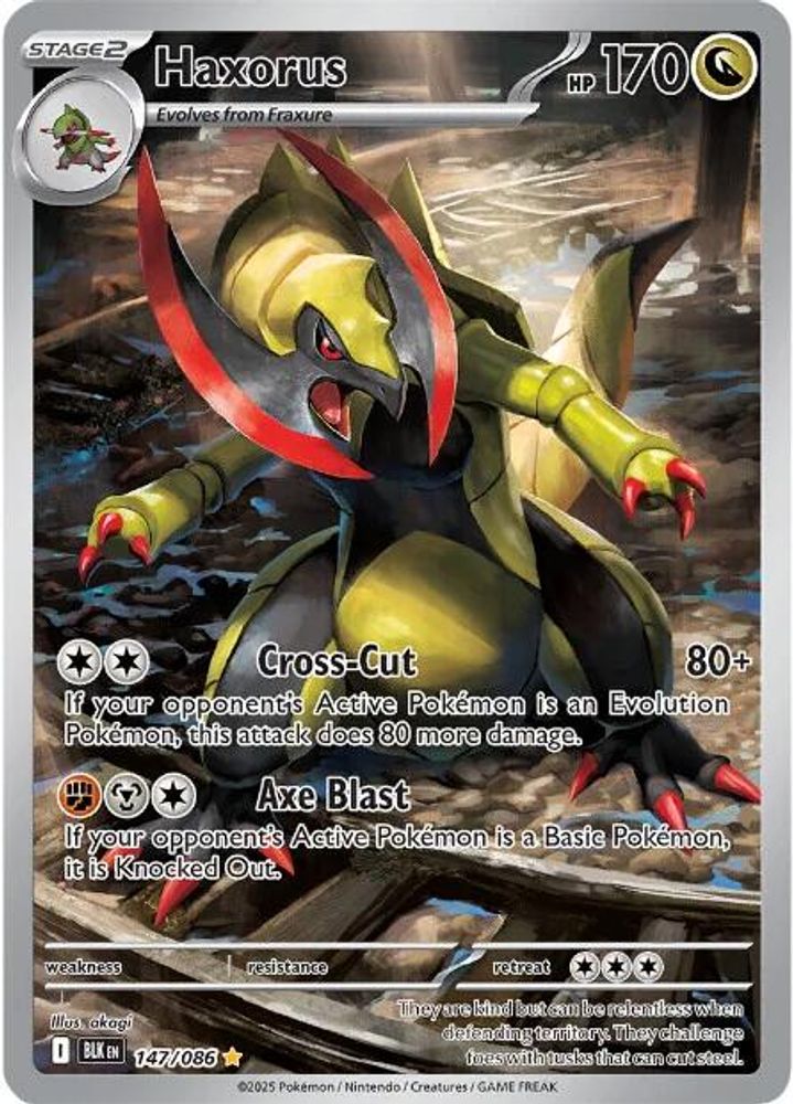 Haxorus 147/086 Holo Illustration Rare Black Bolt Pokemon Near Mint