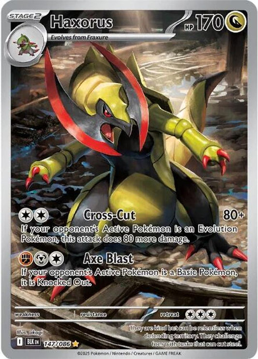 Haxorus 147/086 Holo Illustration Rare Black Bolt Pokemon Near Mint