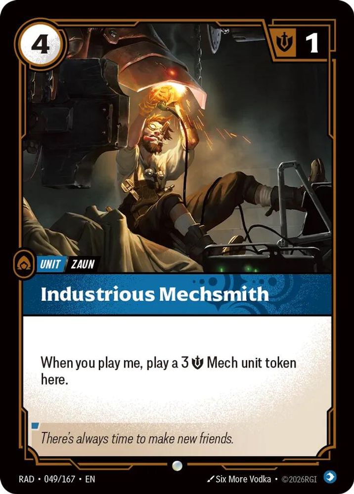 Industrious Mechsmith 049/167 Common Radiance Riftbound Near Mint