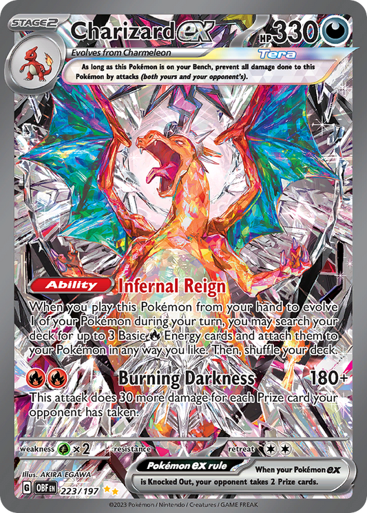 Charizard ex 223/197 Special Illustration Rare Obsidian Flames Pokemon Near Mint