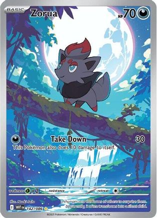 Zorua 142/086 Holo Illustration Rare White Flare Pokemon Holo Near Mint