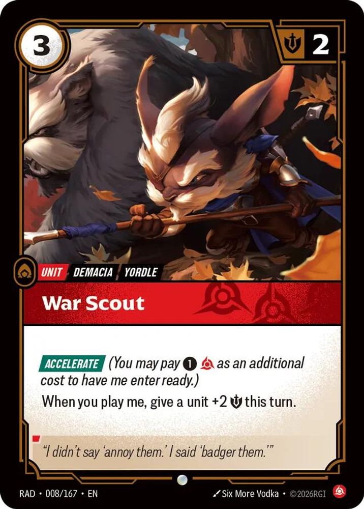 War Scout 008/167 Common Radiance Riftbound Near Mint