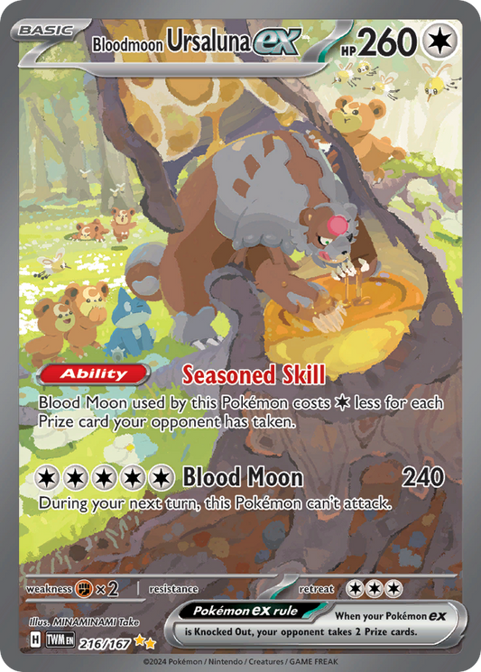 Bloodmoon Ursaluna ex 216/167 Twilight Masquerade Pokemon Holo NM