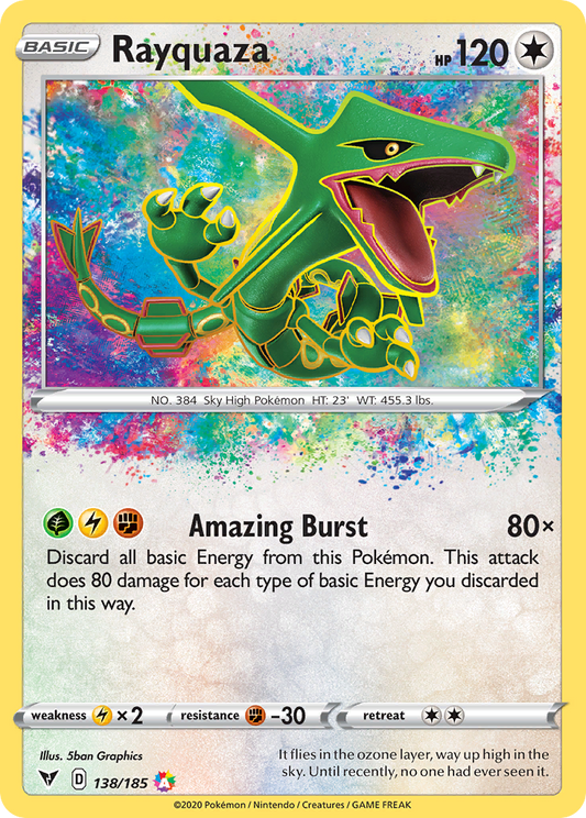 Rayquaza 138/185 Amazing Rare Vivid Voltage Pokemon Near Mint