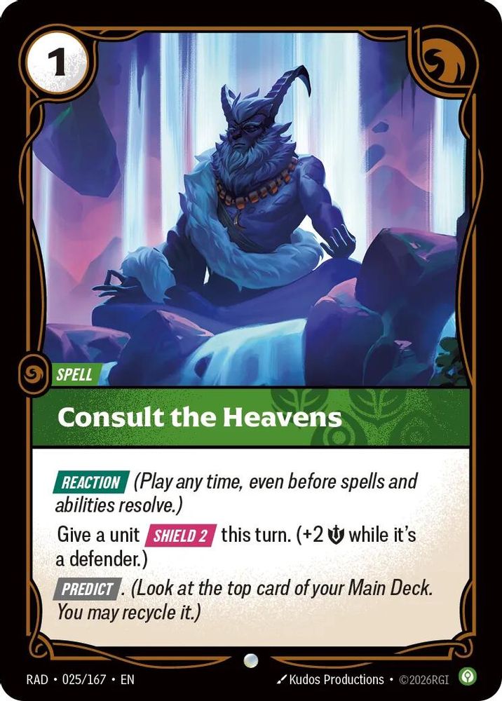 Consult the Heavens 025/167 Common Radiance Riftbound Near Mint