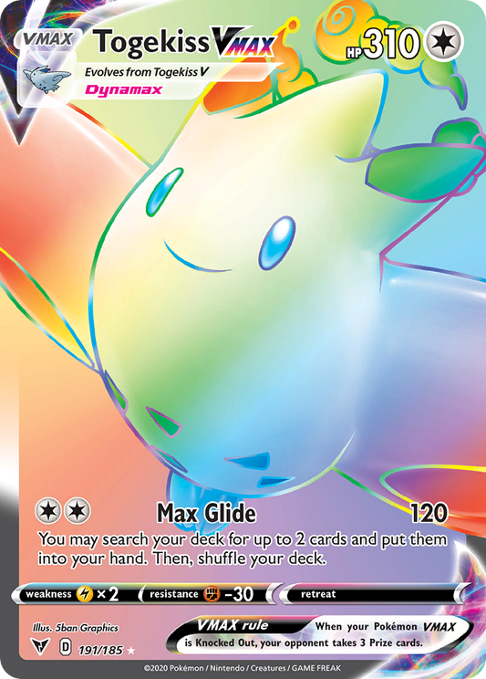 Togekiss VMAX 191/185 Rainbow Rare Vivid Voltage Pokemon Near Mint