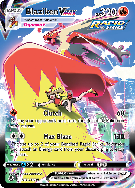 Blaziken VMAX TG15/TG30 Holo Silver Tempest Trainer Gallery Pokemon Holo NM