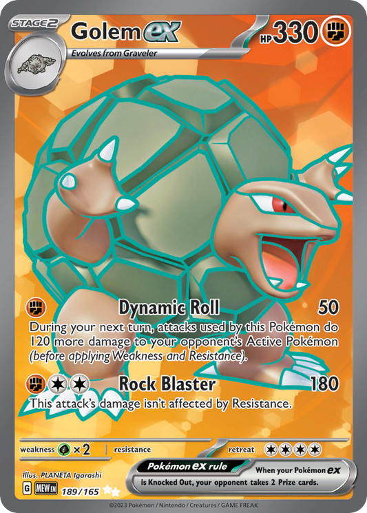 Golem ex 189/165 Ultra Rare 151 Pokemon Near Mint