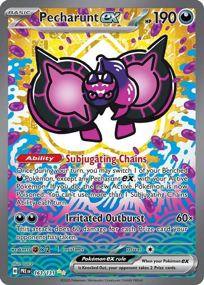 Pecharunt ex 163/131 Prismatic Evolutions Pokemon Holo NM