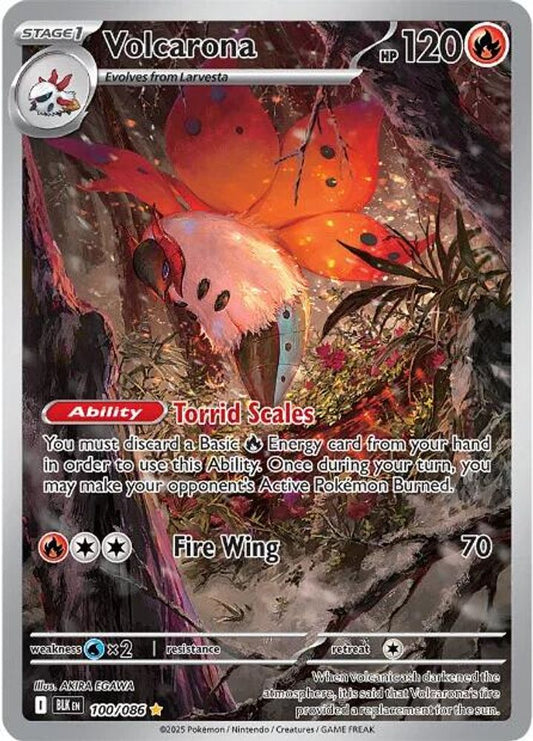 Volcarona 100/086 Holo Illustration Rare Black Bolt Pokemon Near Mint