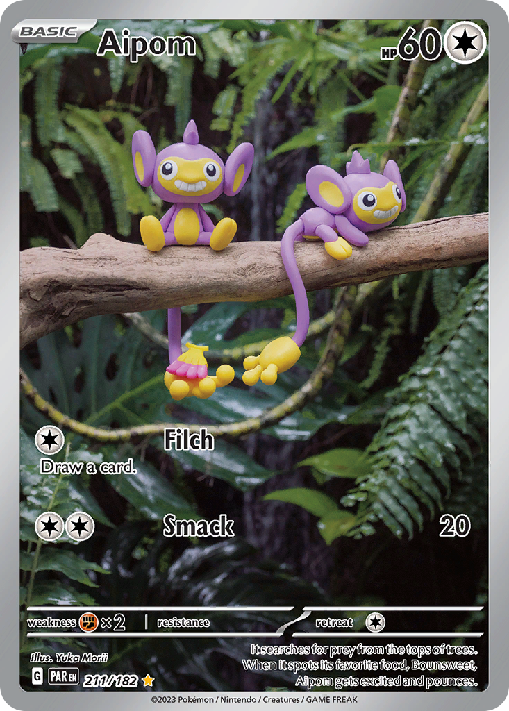 Aipom 211/182 Illustration Rare Paradox Rift Pokemon Near Mint