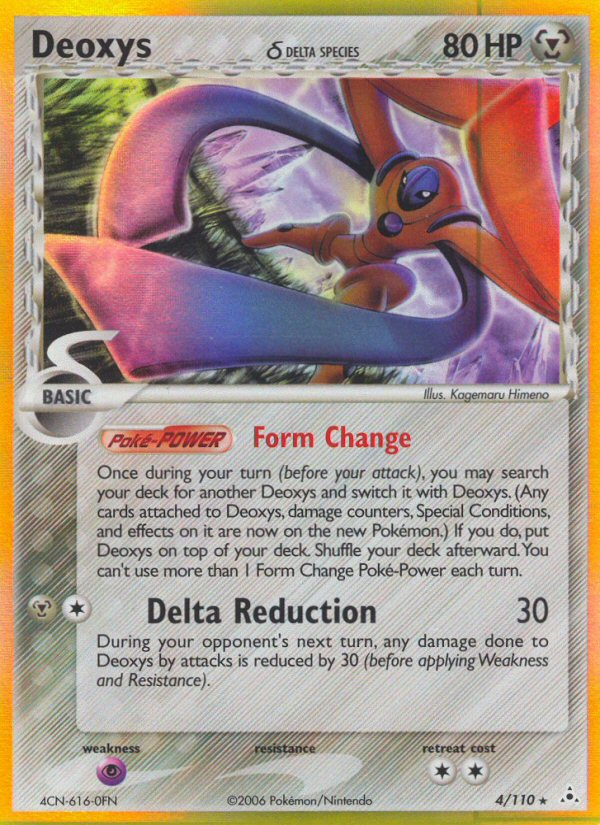 Deoxys 4/110 Holo Rare Holon Phantoms Pokemon Moderately Played