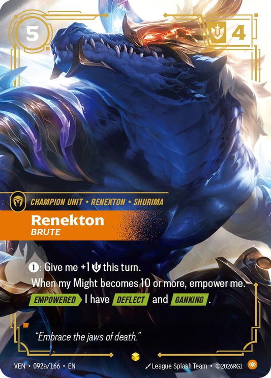 Renekton, Brute (Alternate Art) 092A/166 Epic Vendetta Riftbound Foil Near Mint