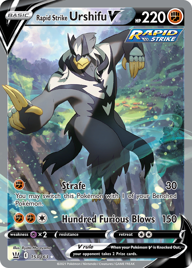 Rapid Strike Urshifu V 153/163 Ultra Rare Battle Styles Pokemon Holo Near Mint